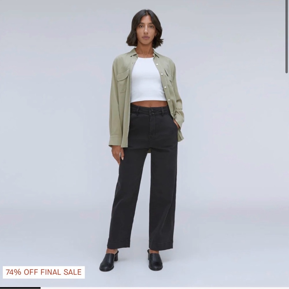 Everlane Organic Wide Leg Pant in Black